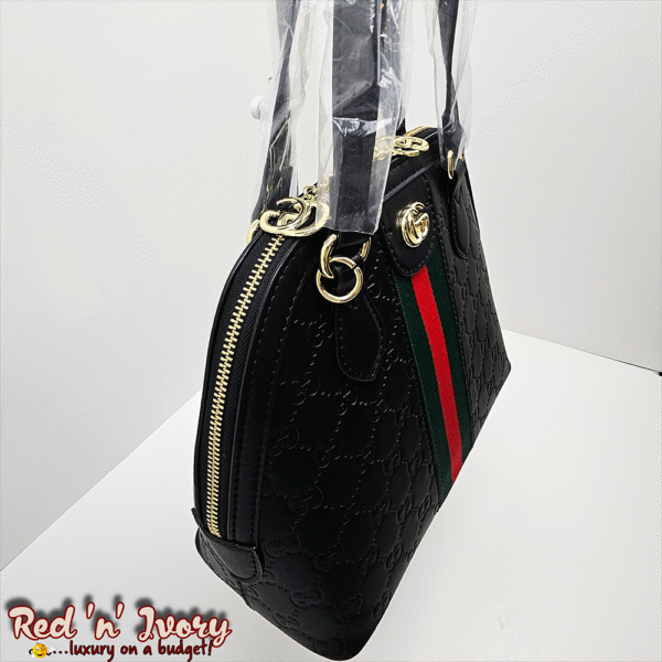 Designer-Inspired Black Dome Satchel (AAI)