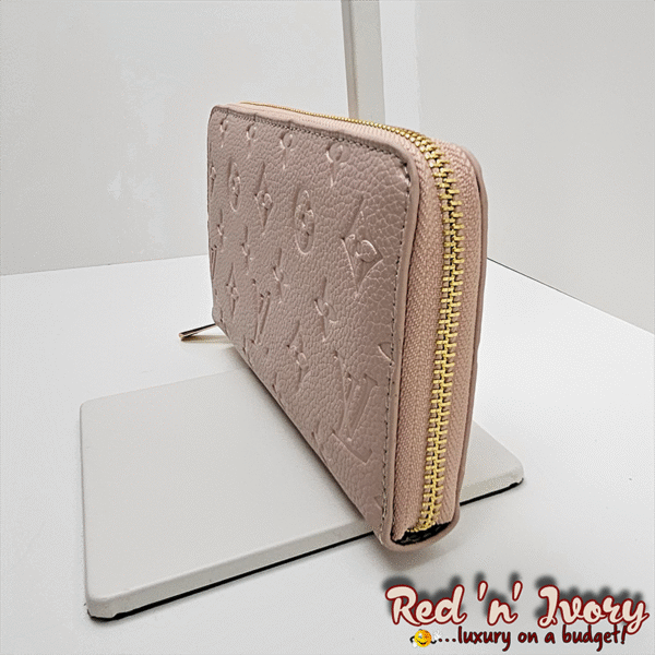 Blush Pink Embossed Zip Wallet (AAX)