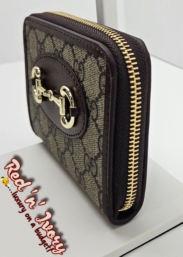 Monogram and Brown Compact Zip Wallet (BAM)