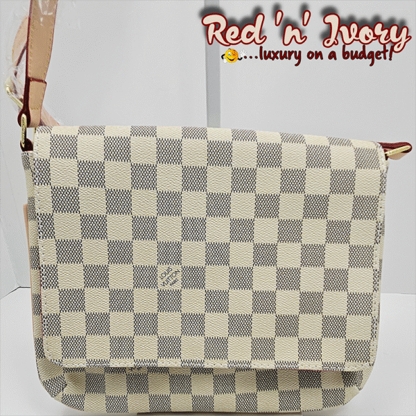 Flap Bag – White & Grey Check (BAS)