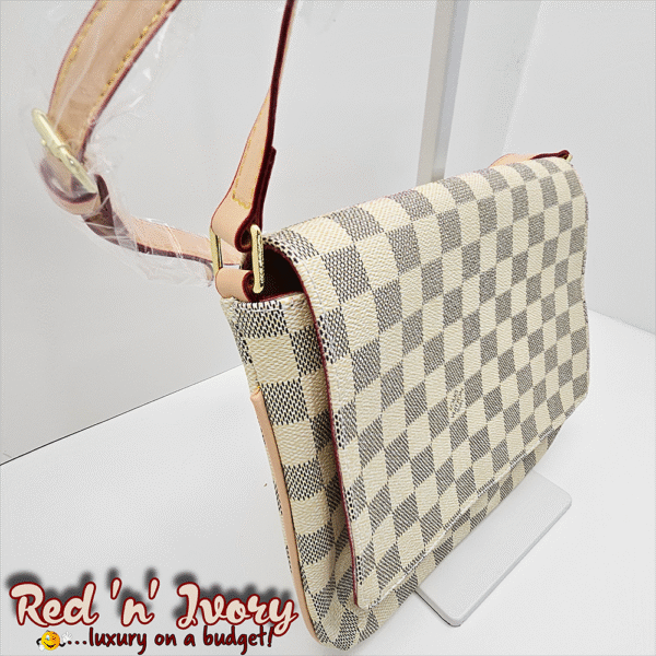 Flap Bag – White & Grey Check (BAS)