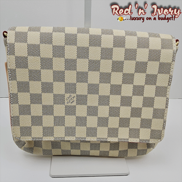 Flap Bag – White & Grey Check (BAS)