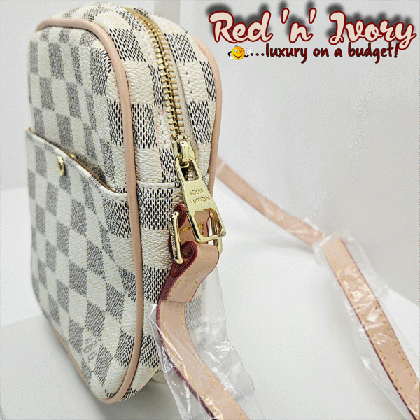 White & Grey Check Crossbody Bag (CAD)