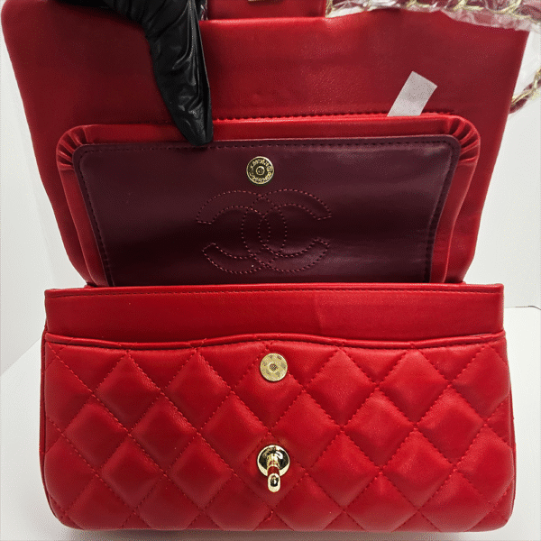 Classic Red Quilted Flap Bag (CAE)