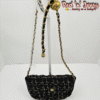 Black & Gold Tweed Mini Flap Bag (CAG)