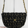 Black & Gold Tweed Mini Flap Bag (CAG)