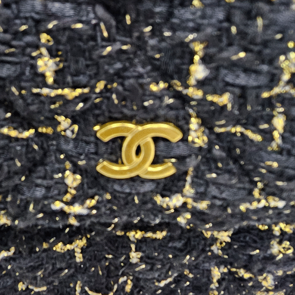 Black & Gold Tweed Mini Flap Bag (CAG)
